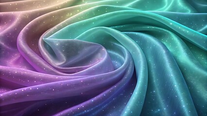 Ai generated image of radiant aurora silk folds with glowing shimmer