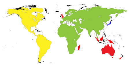 Modern Colorful World Map &ndash; Vector Geography Template