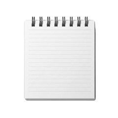 Simple white notebook with lines and spiral binding for notes and reminders minimalist style