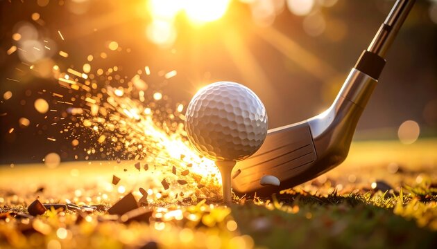 Golf Ball Impact - A Moment of Athletic Precision.