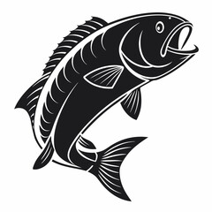 Fototapeta premium Striking Silhouette of a Leaping Fish with Open Mouth.