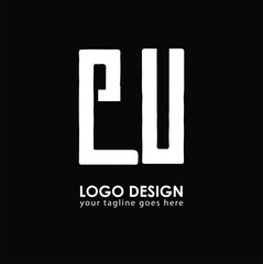 EU EU Logo Design, Creative Minimal Letter EU EU Monogram