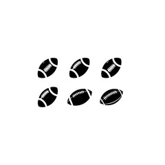 Football icon vector set. Sport logo. American football ball illustration sign collection. 