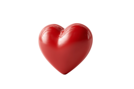 Red heart isolated on transparent background