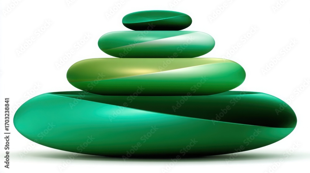 Poster neatly stacked rocks creating a natural sculpture symbolizing balance and stability in an outdoor se
