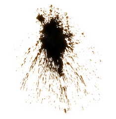 Abstract Brown Splatter on Transparent Backdrop Artistic Stain Effect for Creative Projects and Graphic Design Elements Isolated Inkblot Decoration