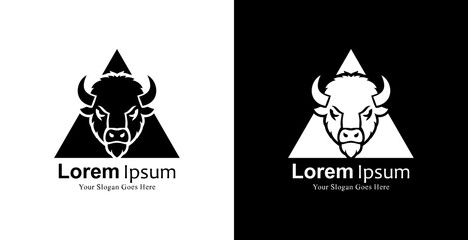 The logo design is in the shape of a bison head combined with a triangle © Yohanes