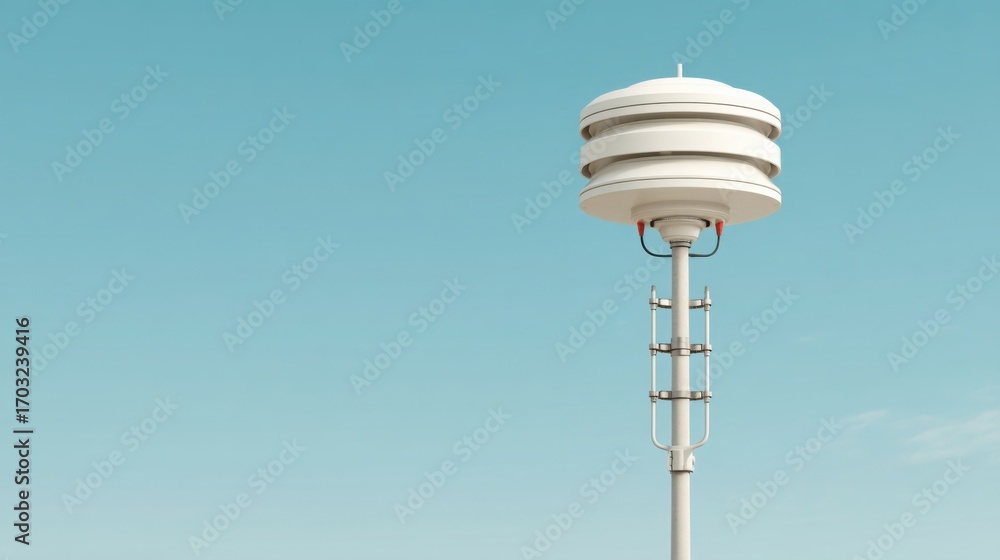 Aufkleber weather station icon representing zone interference detection concept for notification and environme