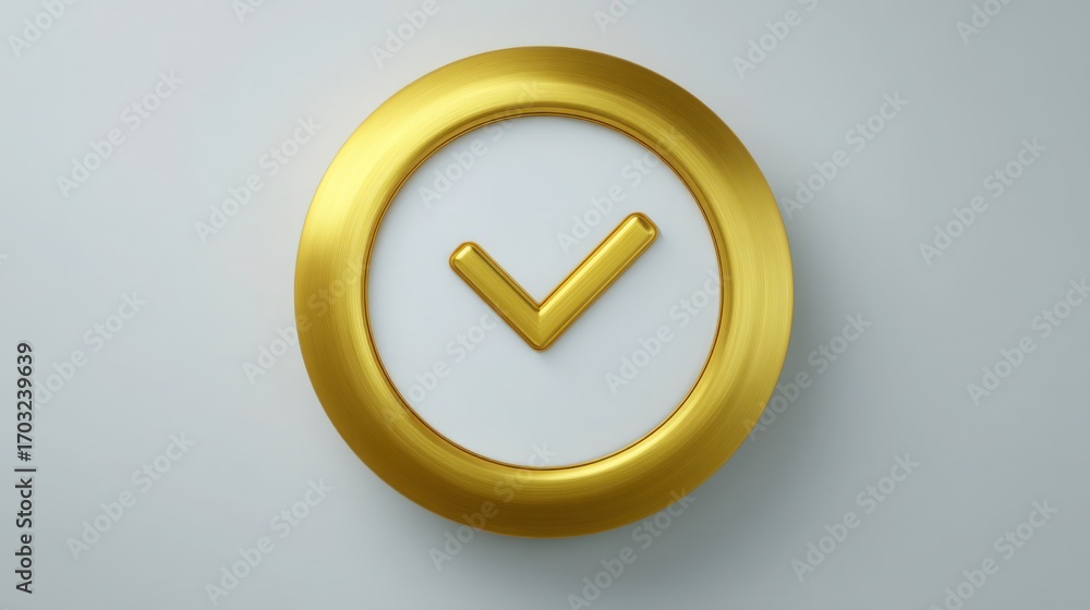 Poster repetitive pattern of gold ticks representing reliability and trustworthiness in a visual concept fo
