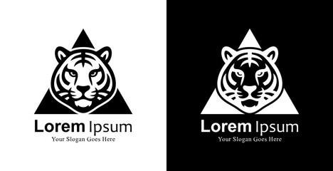 The logo design is in the shape of a tiger's head combined with a triangle