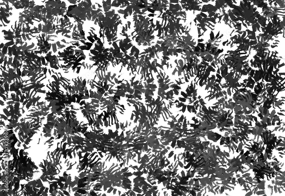 Poster dense dark foliage texture on transparent backdrop intricate leaf pattern for digital design and art
