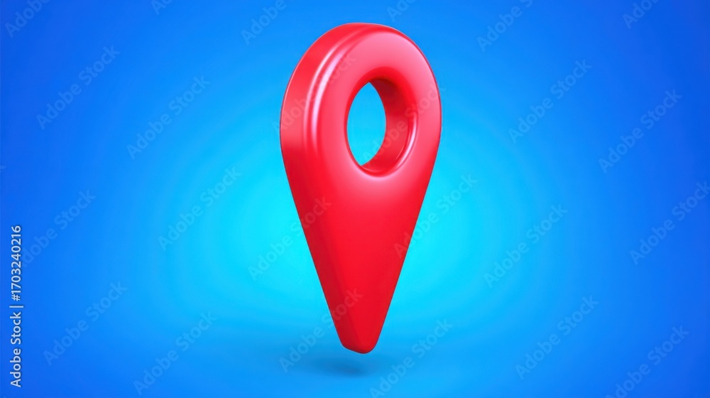 Poster red pin on blue background symbolizing precision in smart harmonic zone to extension calculator icon