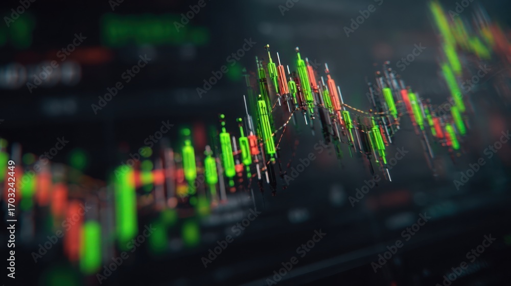 Aufkleber detailed stock chart displaying market trends with graph lines indicating fluctuations and financial