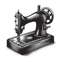 Classic Vintage Sewing Machine Illustration