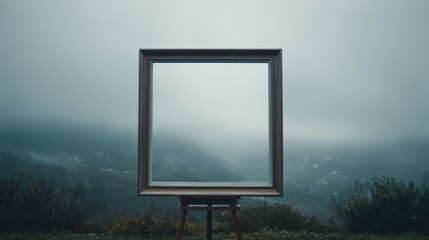 Fototapeta premium Frame in the Misty Landscape