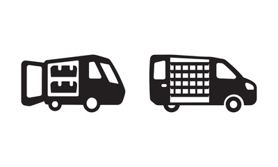 Collection of delivery van silhouettes