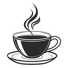 Elegant Cup of Coffee with Rising Steam Illustration.