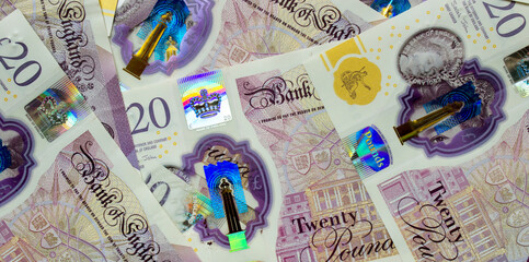 British pounds close up. The national currency of Great Britain	
