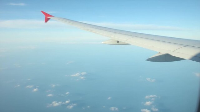Aerial View from Airplane Wing
