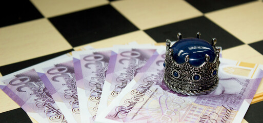 British pounds close up. The national currency of Great Britain	
