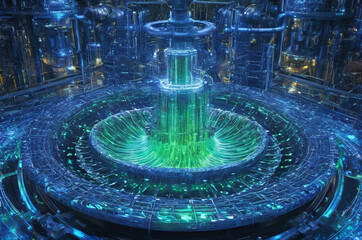 Fusion Energy Core Reactor. Generative AI.