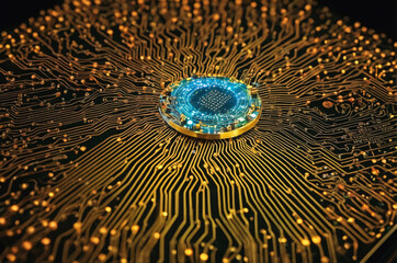 Quantum Microchip Network. Generative AI.