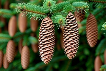 Spruce Cones & Needles Closeup - Nature Close-ups