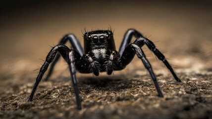 Black Spider macro photo