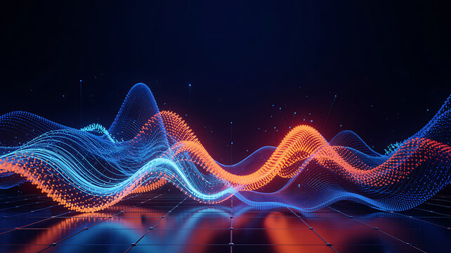 Dynamic data visualization showcasing business analytics, technology, and innovation concepts - Powered by Adobe