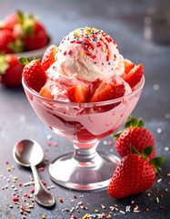 Strawberry ice cream dessert (1)
