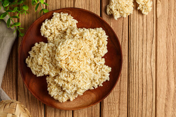 Rengginang or ranginang. Indonesian rice cracker.
