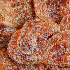 Nutmeg fruit candy. traditional candy of indonesia.