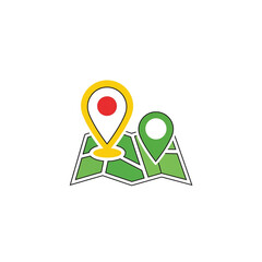 Marqueurs de localisation verts et jaune