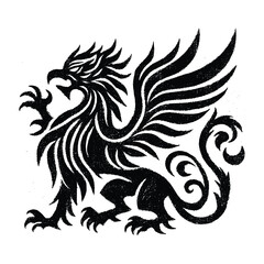 Vintage Griffin Mythical Creature Illustration