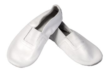 White gymnastic shoes rhythmic gymnastics footwear transparent background