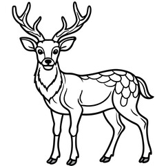 A vector illustration of a deer silhouette with majestic antlers, perfect for a wildlife or nature design