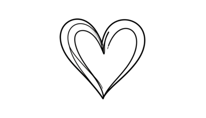 A dark, solid black background features a light,  hand-drawn heart shape
