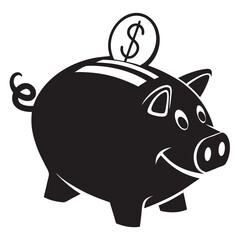 Piggy bank filled with money, savings, financial security.