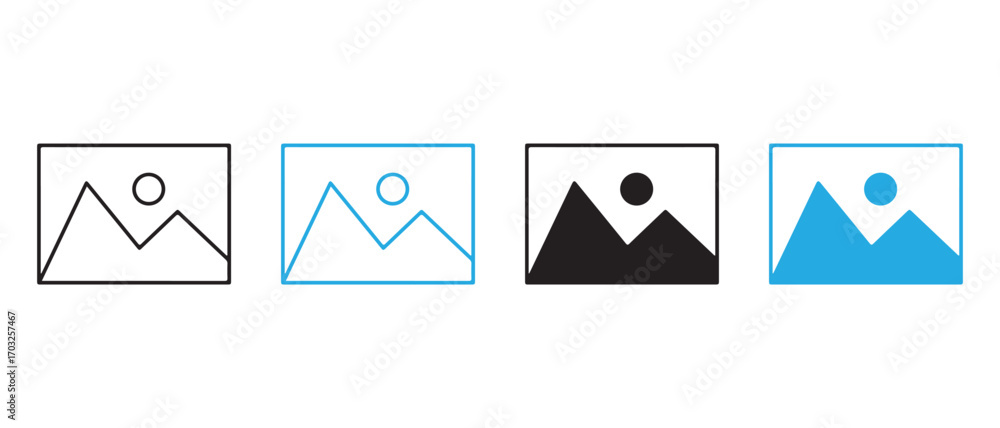 Poster image icons set. isolated on white background for website design.