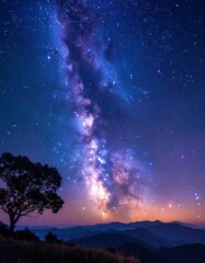 Fototapeta premium Majestic night sky with Milky Way