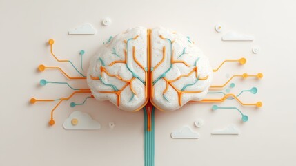 Minimalist 3D artificial intelligence brain with digital circuit network connections