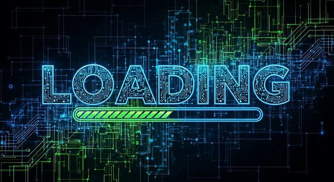 Digital Loading Bar Progress Technology.
