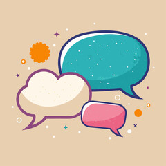 Retro Flat Comic Speech Bubble Icons