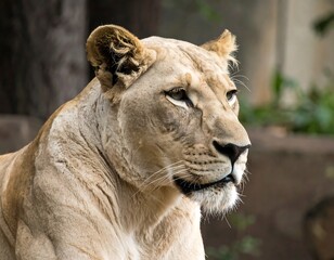 Obraz premium Close-up portrait of a lioness