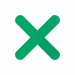 Green X Mark Symbol for Cancel or Delete.