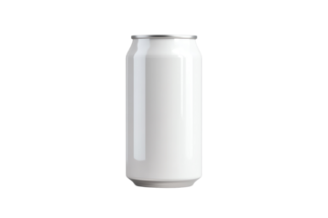 Empty white soda can on a white isolated background.