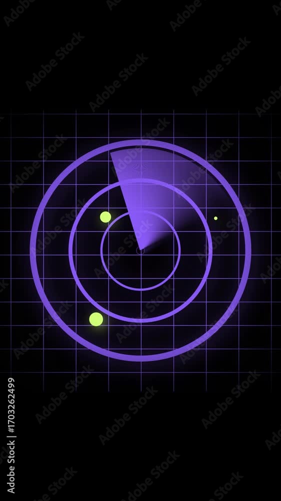 Aufkleber animated abstract radar screen displaying objects and information against a dark backdrop. dynamic v