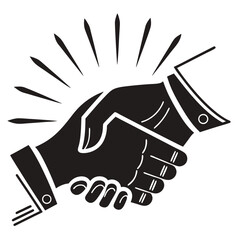 Handshake illustration representing agreement and cooperation in business deals and partnerships.