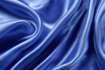 Fototapeta premium Smooth Blue Satin Fabric Texture with Elegant Folds and Soft Light