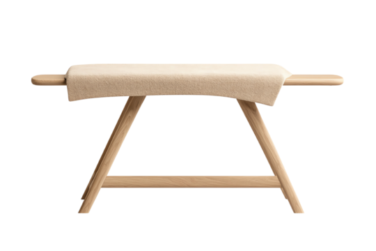 Minimalist ironing board with a soft cover, designed for modern home interiors.